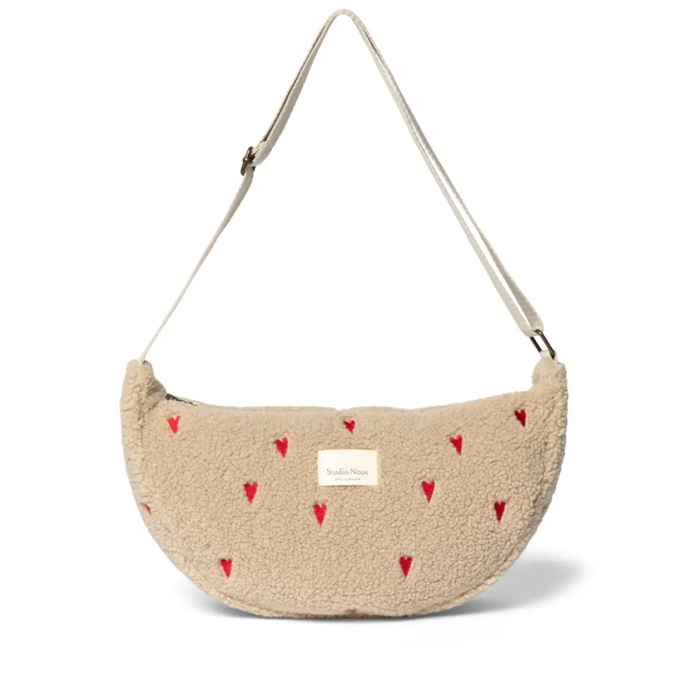Studio Noos Tasche Fanny Pack Ecru Teddy Hearts Adult