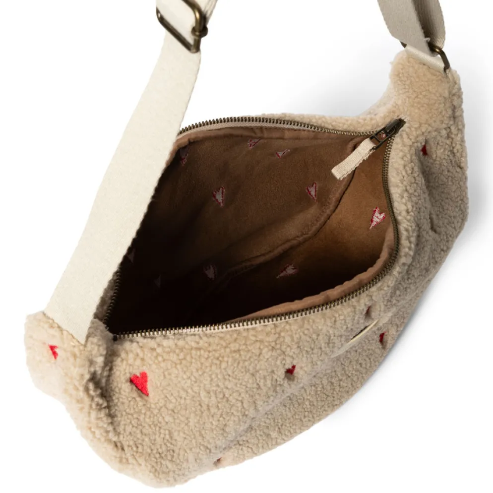 Studio Noos Tasche Fanny Pack Ecru Teddy Hearts Adult