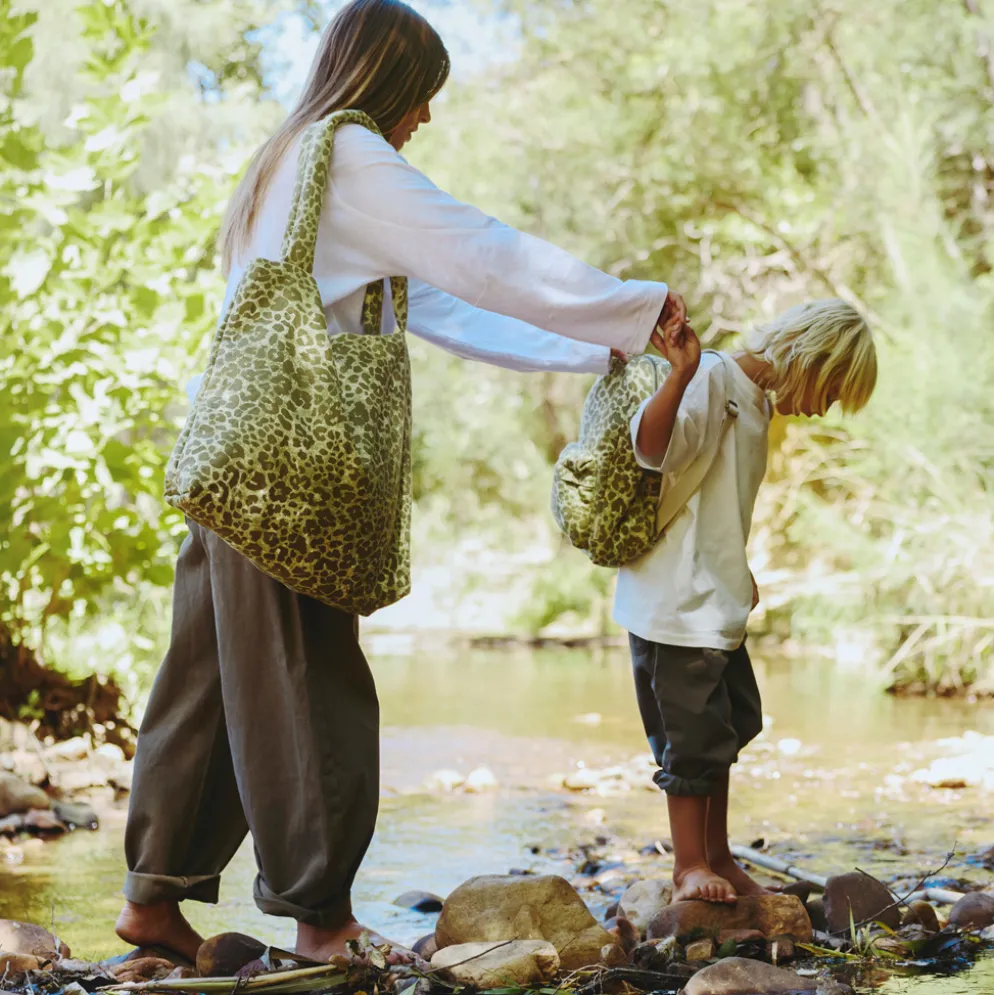 Studio Noos Tasche mom-bag Cotton Green Leopard