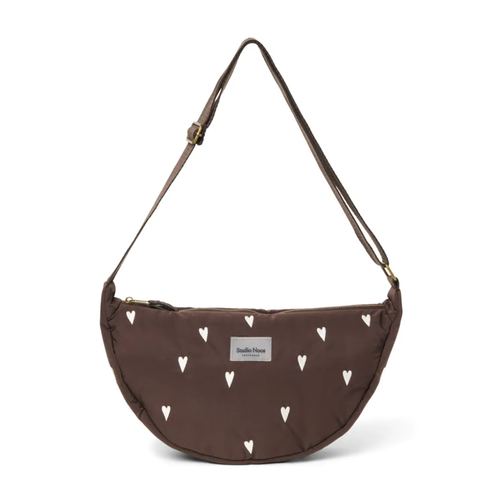 Studio Noos Tasche Puffy Adult Fanny Pack Brown Hearts