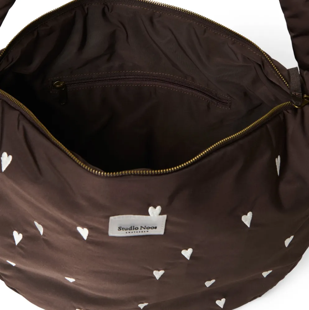 Studio Noos Tasche Puffy Cross Body Bag Brown Hearts