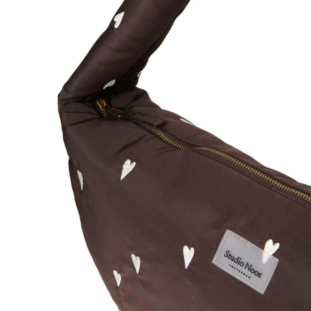Studio Noos Tasche Puffy Cross Body Bag Brown Hearts