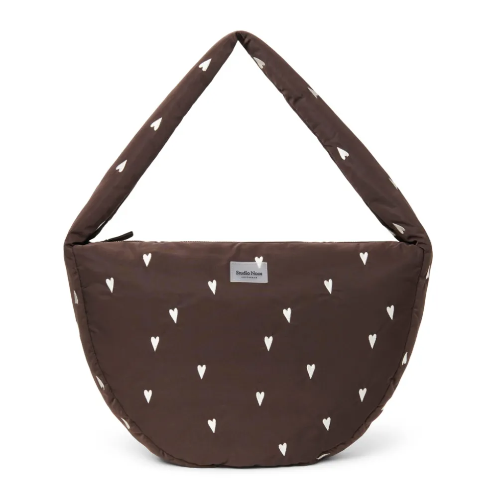 Studio Noos Tasche Puffy Cross Body Bag Brown Hearts