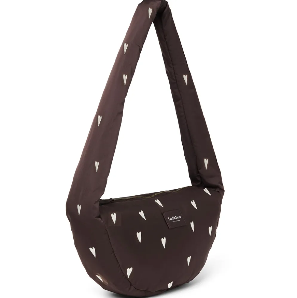 Studio Noos Tasche Puffy Mini Cross Body Bag Brown Hearts