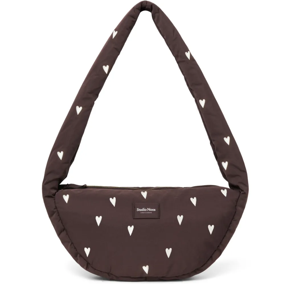 Studio Noos Tasche Puffy Mini Cross Body Bag Brown Hearts