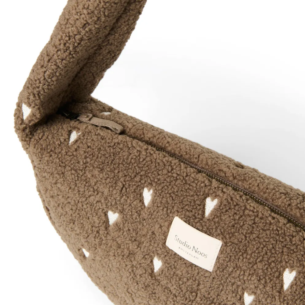 Studio Noos Tasche Teddy Mini Cross Body Bag Brown Hearts