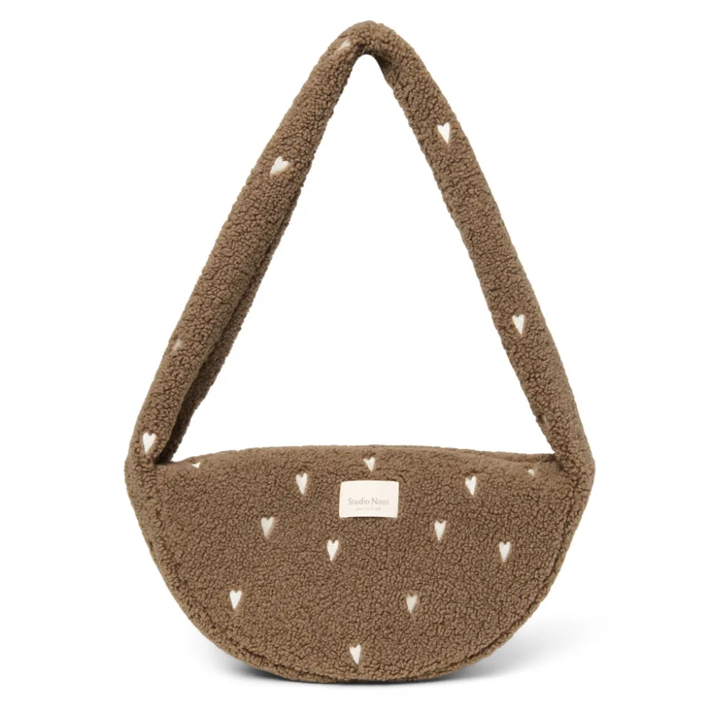 Studio Noos Tasche Teddy Mini Cross Body Bag Brown Hearts