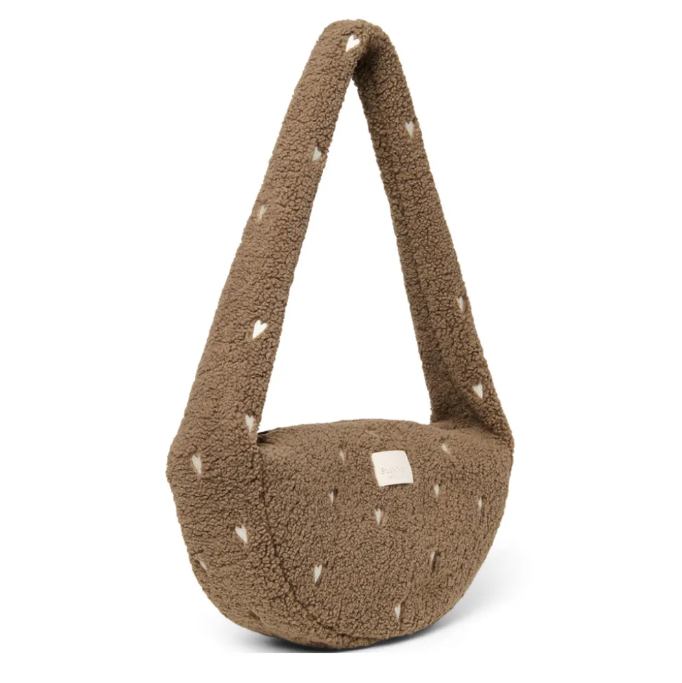 Studio Noos Tasche Teddy Mini Cross Body Bag Brown Hearts