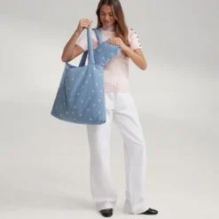 Studio Noos Täschchen Denim Light Blue Hearts