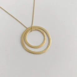 Susi Cala Kette mit Anhänger Double Hoop 'L/M' Sterlingsilber vergoldet